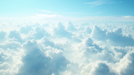 Naklejka premium Troposphere. Breathtaking Sight of White Clouds in the Sky