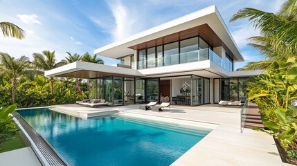 Fototapeta premium Modern Tropical Villa with Pool