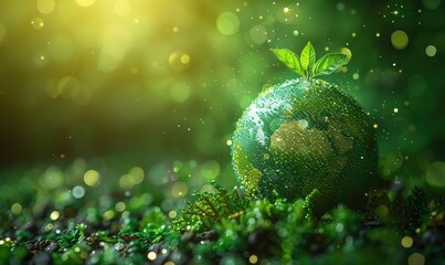 save the green planet abstract organic background in green color.