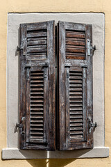 Old wooden shutters in Finale Italy