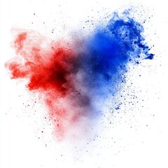 Obraz premium Patriotic Explosion of Colors: A Labor Day Celebration with Red, White, and Blue Dust Bursts on a Canvas of American Pride for Independence Day,single element,single object,material,vector material