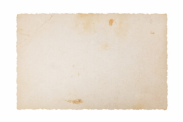 Back of an old photo isolated white, including clipping path