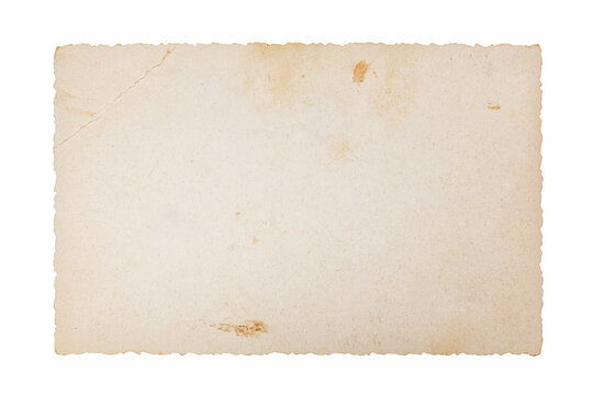 Back of an old photo isolated white, including clipping path