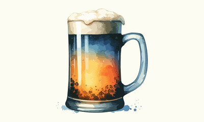 beer mug, free drink, watercolor mugs of beer, alcohol drinks, hand drawn, watercolor mugs of beer, watercolor beer mug