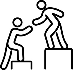 Supports icon. Linear style. Communication icon.