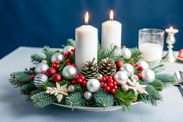 christmas decoration with candle