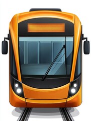 Orange Modern Tram Illustration