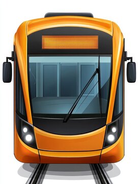 recommend clip art: Orange Modern Tram Illustration
