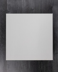 Mock up blank white canvas flat lay background 