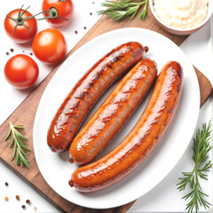 grilled fresh sausages