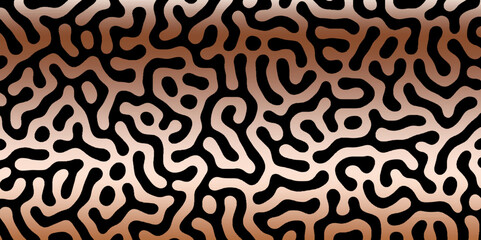 Abstract Turing organic wallpaper with background. Turing reaction diffusion monochrome seamless pattern with chaotic motion. Natural seamless line pattern. Linear design with biological shapes.