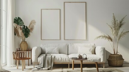 Modern Living Room with White Sofa and Minimalist Decor