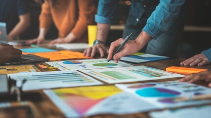 Obraz premium team of investors evaluating a startup's pitch deck to determine its viability