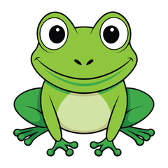 Fototapeta premium Cartoon Style Frog 2D Drawing Icon Vector Design on White Background