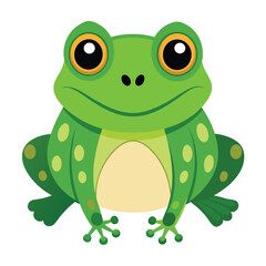 Fototapeta premium Cartoon Style Frog 2D Drawing Icon Vector Design on White Background
