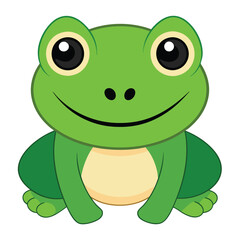 Fototapeta premium Cartoon Style Frog 2D Drawing Icon Vector Design on White Background