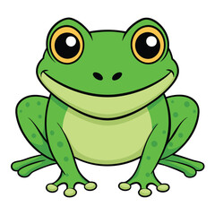 Obraz premium Ikona rysunku 2D w stylu kreskówki Żaba Wektor Projekt na Białym Tle