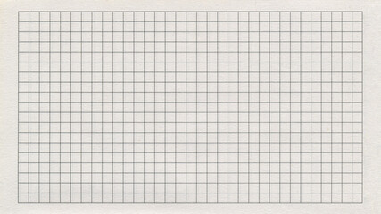 Old white squared paper. Lined paper with frame background. White notebook sheet with black grid texture.