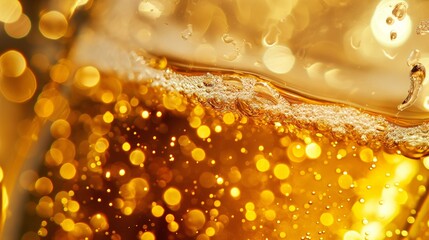 close-up of a glass of bubbling champagne