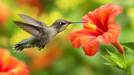 Obraz premium close-up of a hummingbird hovering