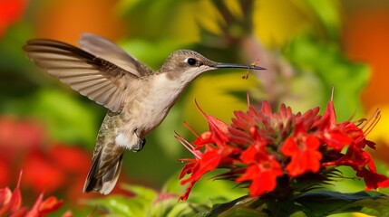 Obraz premium close-up of a hummingbird hovering