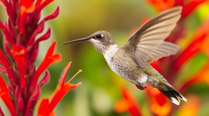 Fototapeta premium close-up of a hummingbird hovering