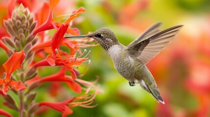 Fototapeta premium close-up of a hummingbird hovering
