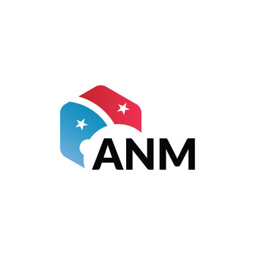 ANM letter logo design on white background. Creative  modern ANM letter logo design. Vector design.
