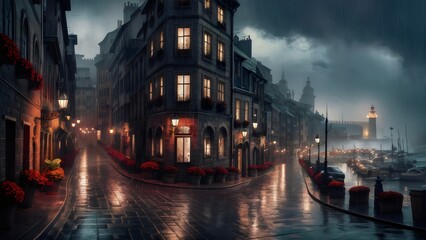 Fototapeta premium Streets of a Magical Evening