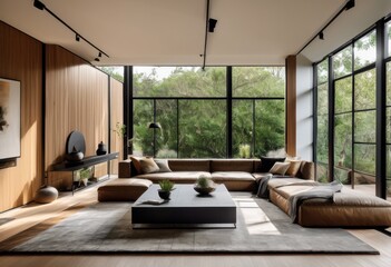 Fototapeta premium stunning design elements showcasing modern home interiors sleek minimalist inviting color palettes contemporary living space, aesthetics, ambiance