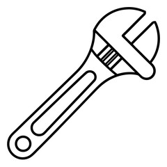 Adjustable wrench art vector illustration