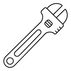Adjustable wrench art vector illustration