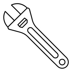 Adjustable wrench art vector illustration