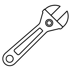 Adjustable wrench art vector illustration
