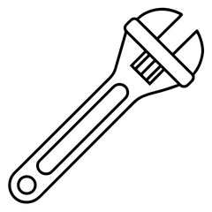 Adjustable wrench art vector illustration