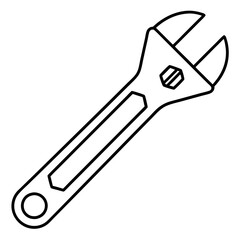 Adjustable wrench art vector illustration