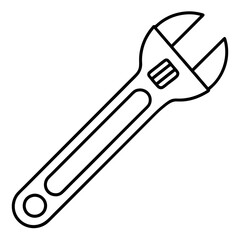 Adjustable wrench art vector illustration