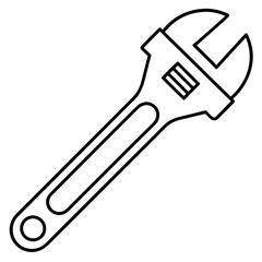 Adjustable wrench art vector illustration