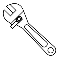 Adjustable wrench art vector illustration