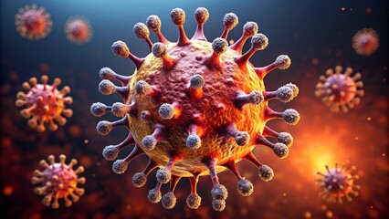 Fototapeta premium Vivid 3D Rendering of a Virus for Medical Illustrations and Science Backgrounds