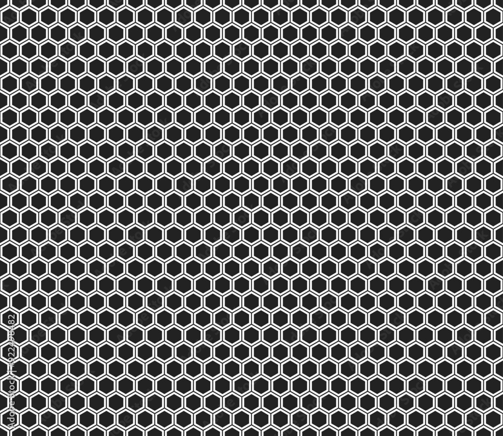 Poster geometric template background. simple hexagon pattern with inner solid cells. seamless tileable vect
