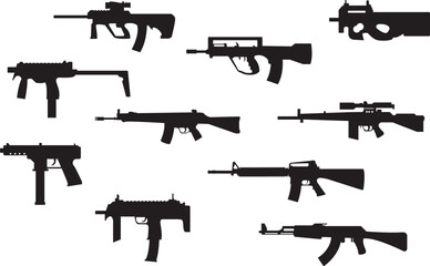 Gun Weapons Vector Icon Set