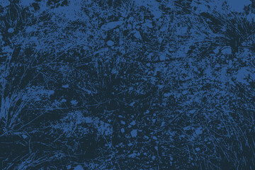 Grunge-style vector texture with abstract floral natural patterns in dark blue tones, perfect for adding a distressed or weathered look to digital and print designs. Ideal for backgrounds, overlays