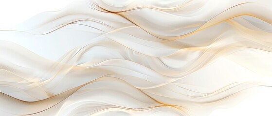 Fototapeta premium Elegant abstract wave illustration with soft beige and white tones. Ideal for backgrounds, presentations, and modern design projects.