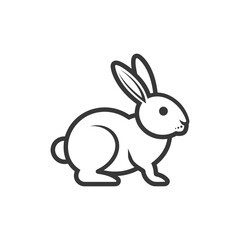 Obraz premium Outline Illustration of a Sitting Rabbit