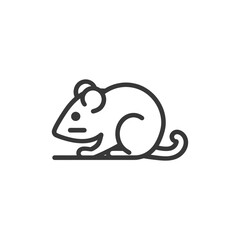 Obraz premium Outline Illustration of a Sitting Mouse