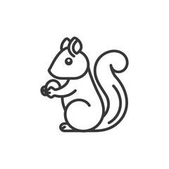 Outline Illustration of a Sitting Squirrel