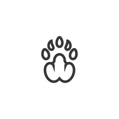 Obraz premium Outline of a Paw Print with Five Toes