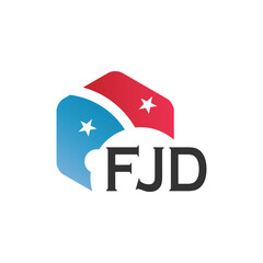 FJD letter logo design on white background. Creative  modern FJD letter logo design. Vector design.