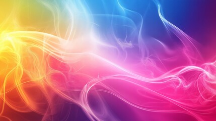 Obraz premium Colorful and Fluid Abstract Digital Art with Smooth Curves and Vivid Pink, Orange, and Blue Gradients, Perfect for Modern and Eye-Catching Design Backgrounds
